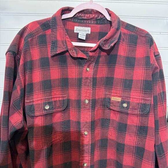 Carhartt Men’s Button Up Long Sleeve Flannel Shirt Medium Weight Size XXL - Picture 3 of 9